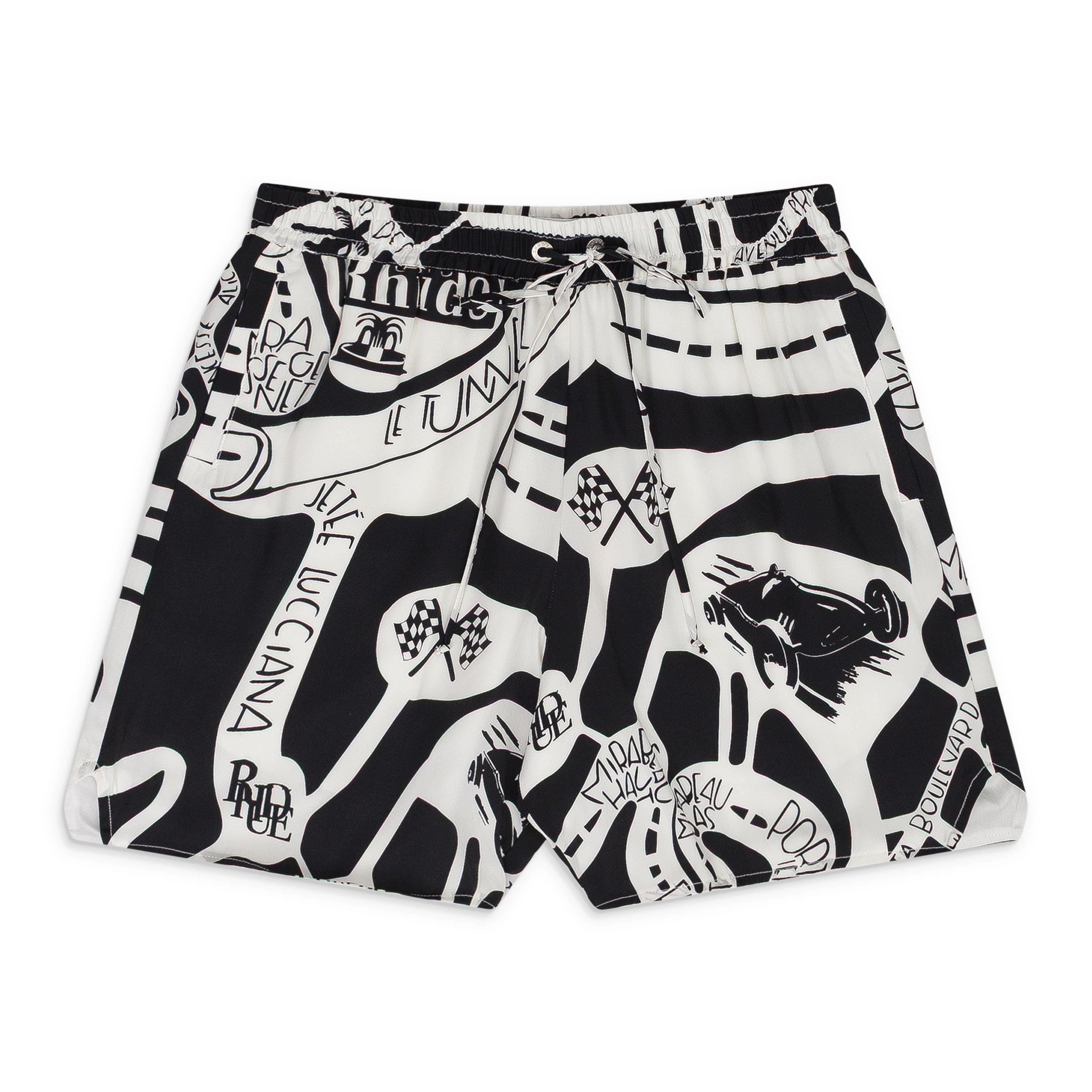 BLACK STRADA SILK SHORTS by RHUDE