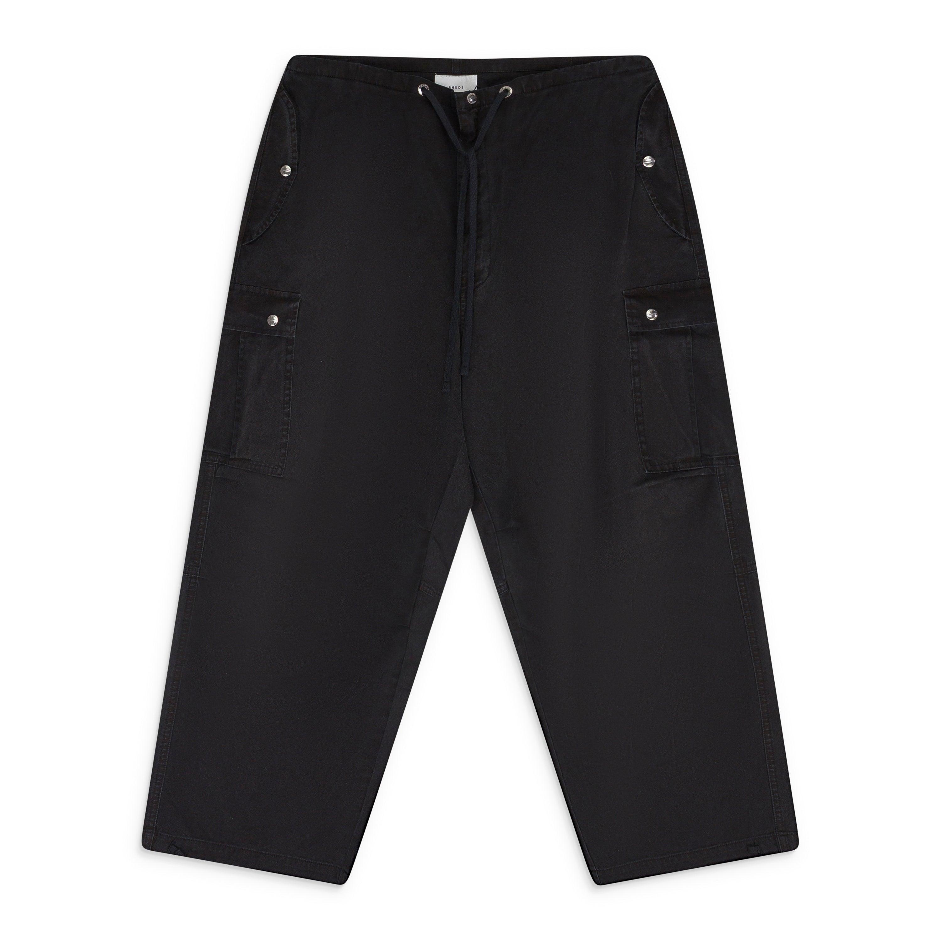 BLACK WASHED PARACHUTE PANTS TRACK PANTS by RHUDE