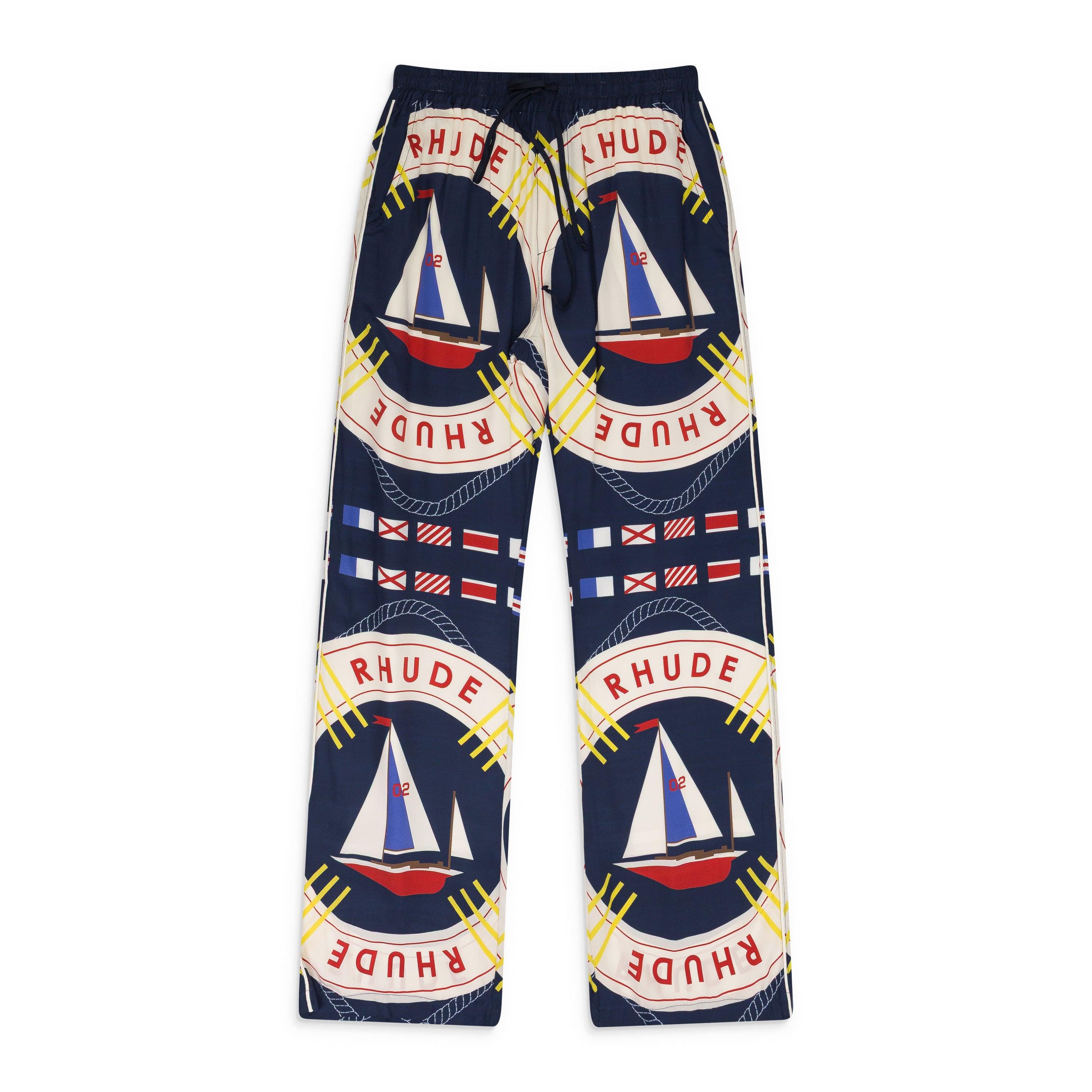 BLUE FLAG SAIL SILK TRACK PANTS by RHUDE