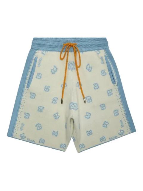 Banco "Stone Blue/Ivory" knitted shorts by RHUDE