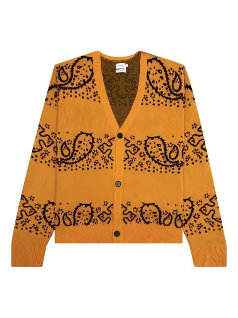 Bandana V-neck knit cardigan by RHUDE