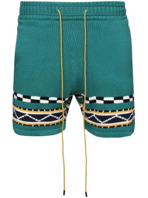 Bateau intarsia-knit shorts by RHUDE