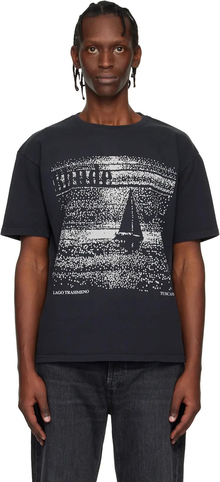 Black 'Lago Trasimeno' T-shirt by RHUDE
