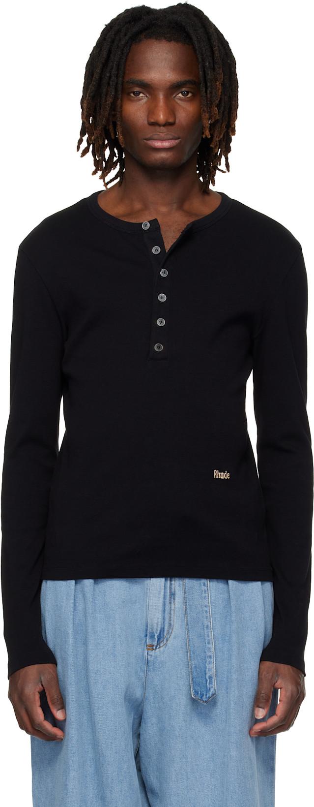 Black Logo LS Henley by RHUDE