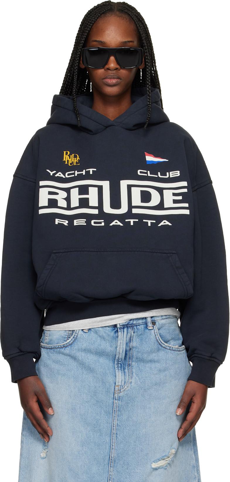Black 'Rhude Regatta Yacht Club' Hoodie by RHUDE