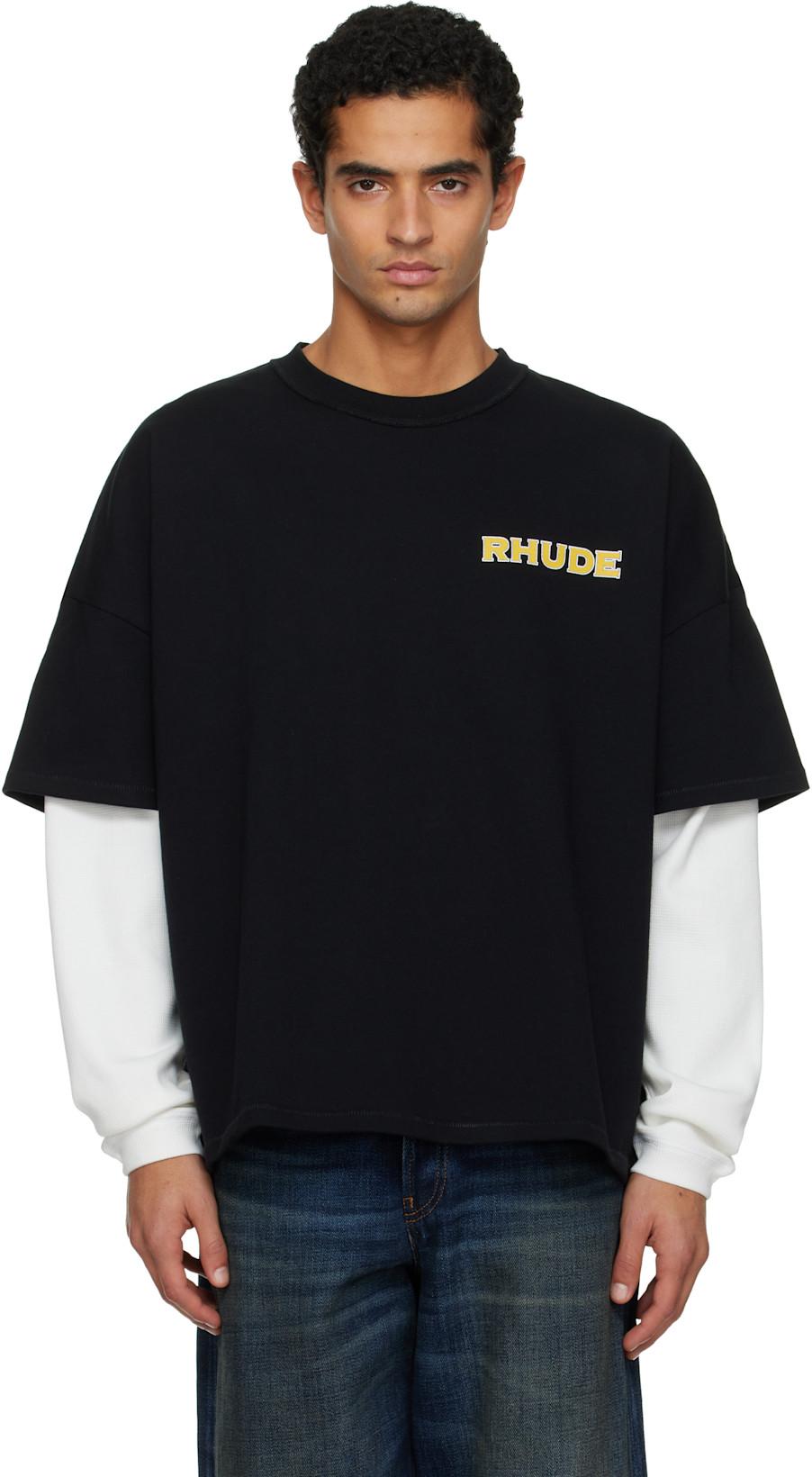 Black 'Rhude' Steel Double-Layered T-shirt by RHUDE