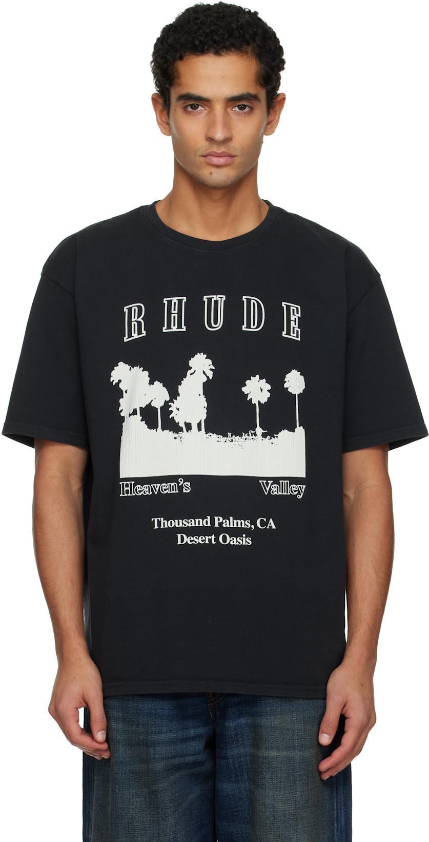 Black 'Thousand Palms' T-shirt by RHUDE