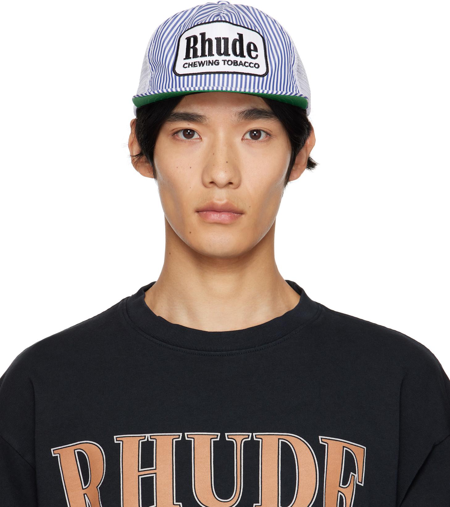 Blue & White Striped 'Tobacco' Cap by RHUDE