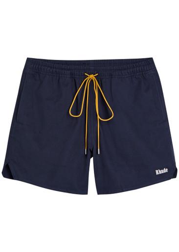 Classic Logo-embroidered cotton shorts by RHUDE