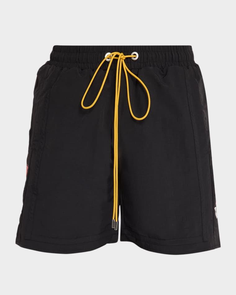 Logo Elasticized Drawstring Swim Shorts by RHUDE