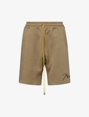 Logo-Embroidered Drawstring-Waist Cotton Shorts by RHUDE
