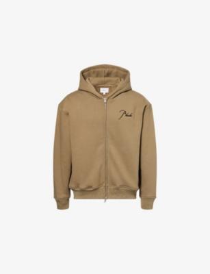 Logo-Embroidered Zip-Up Cotton Hoody by RHUDE