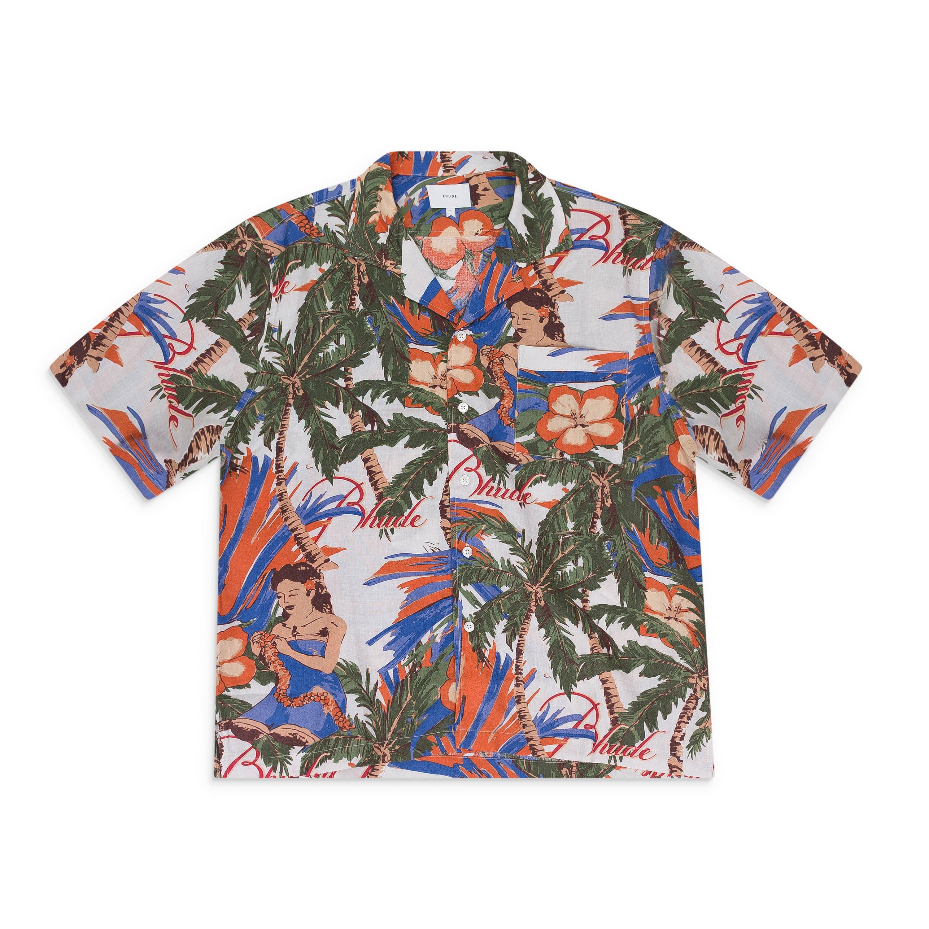 MULTICOLOR LE FLEUR LINEN BUTTON-DOWN SHIRT by RHUDE MULTICOLOR LE FLEUR LINEN BUTTON-DOWN SHIRT by RHUDE