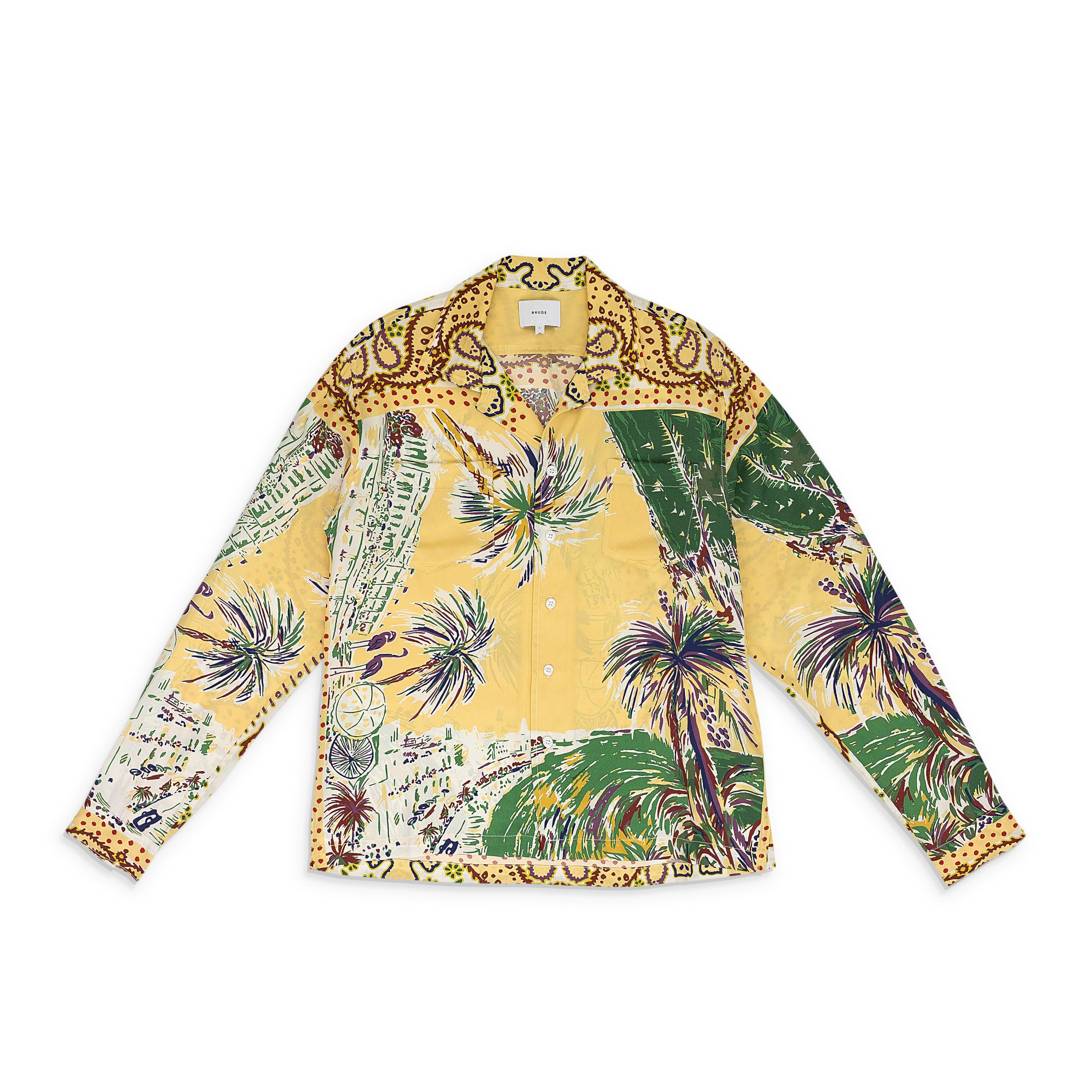 MULTICOLOR PALMINA SILK LS BUTTON-DOWN SHIRT by RHUDE