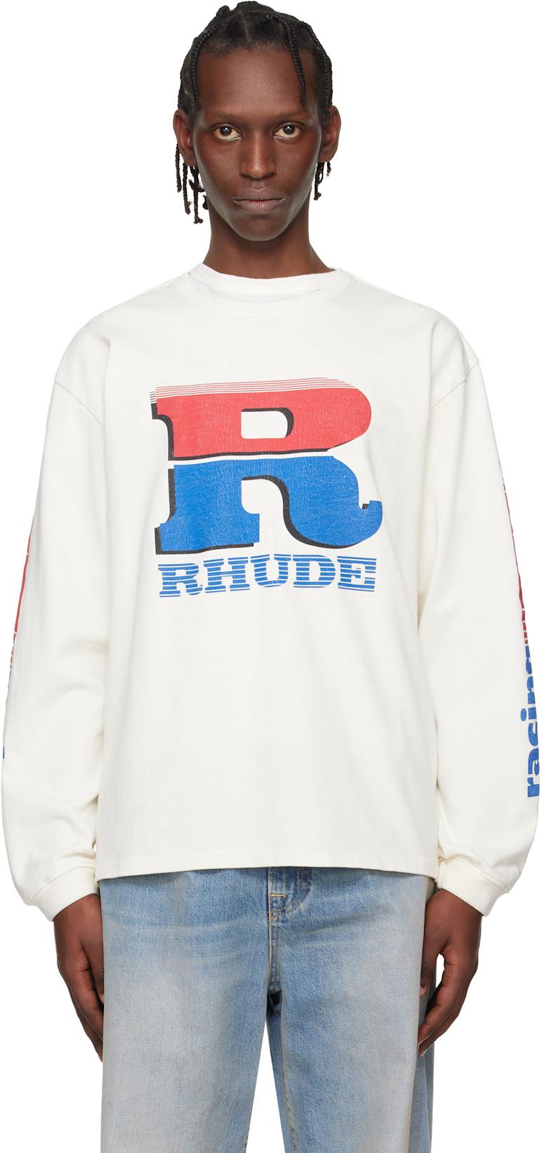 Off-White Split Petrol Logo LS T-shirt by RHUDE