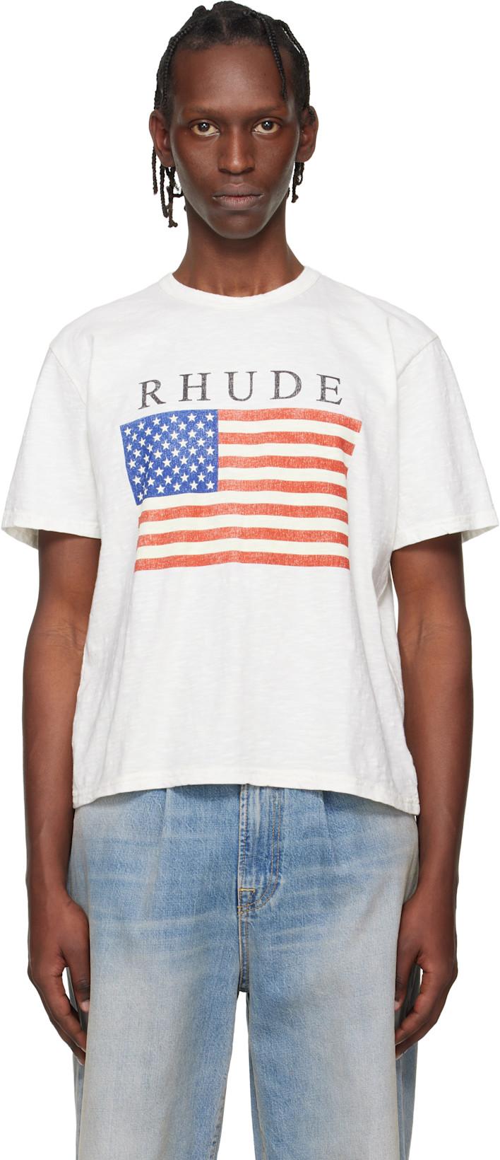 Off-White USA Flag Slub T-shirt by RHUDE