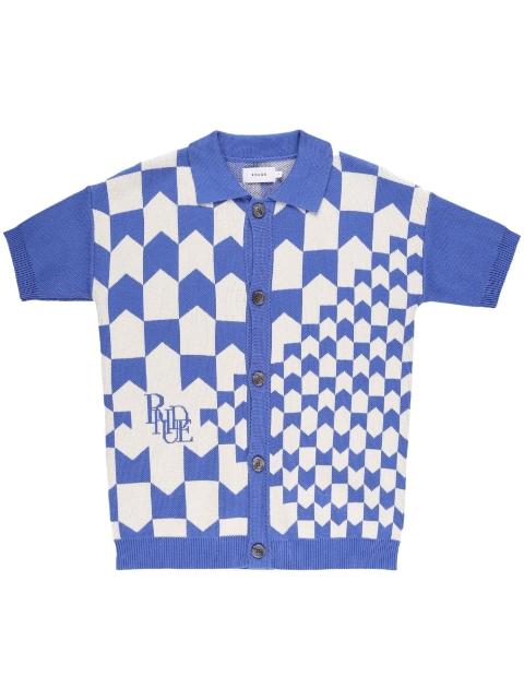 Racing Checkered knitted polo shirt by RHUDE