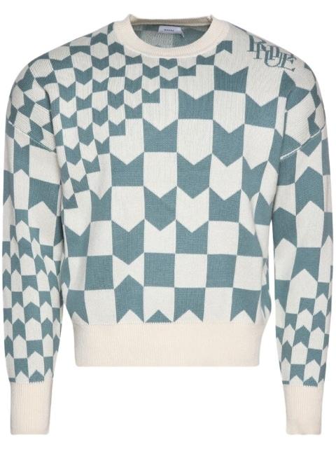 Racing monogram-intarsia jumper by RHUDE