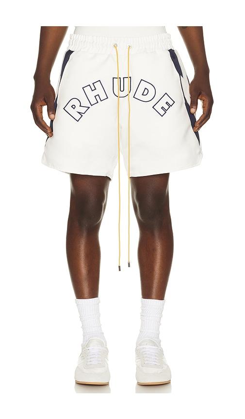 Rhude Logo Lightning Shorts in White by RHUDE