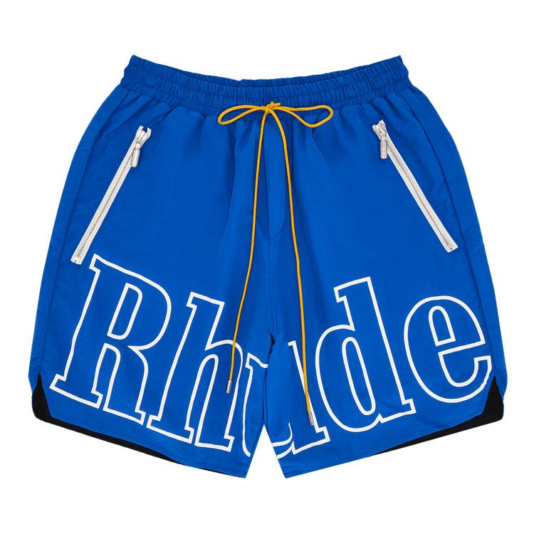 Rhude Logo Print Relax Fit Shorts 'Blue' by RHUDE