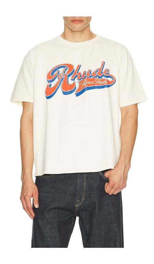 Rhude Pit Stop Tee in White by RHUDE