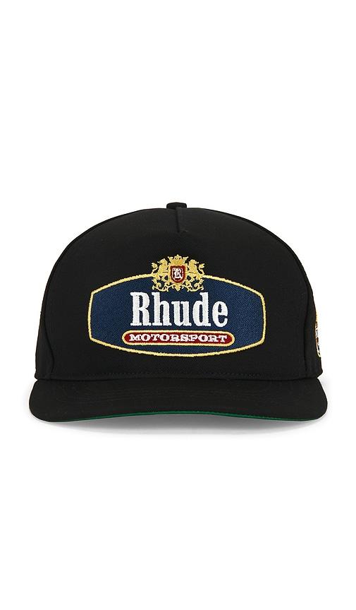 Rhude Racing Crest Hat in Black by RHUDE