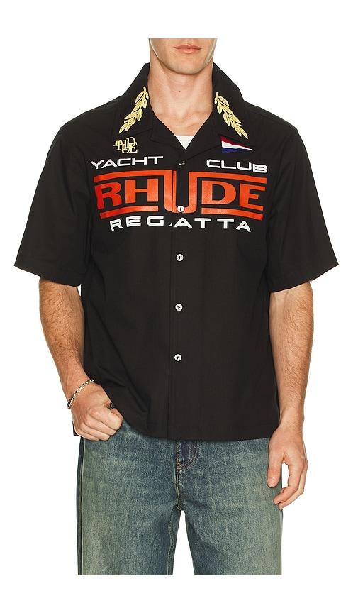 Rhude Regatta Club Shirt in Black by RHUDE