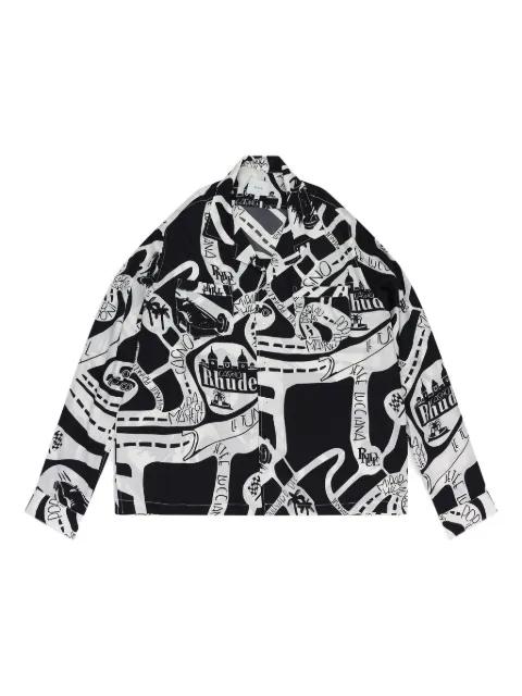 Strada silk button-down shirt by RHUDE