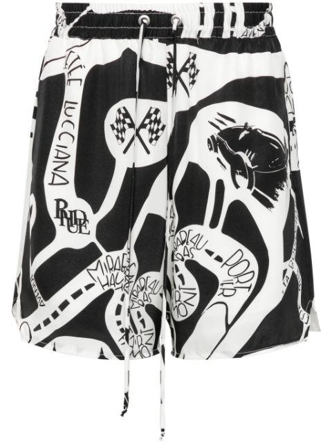 Strada silk shorts by RHUDE