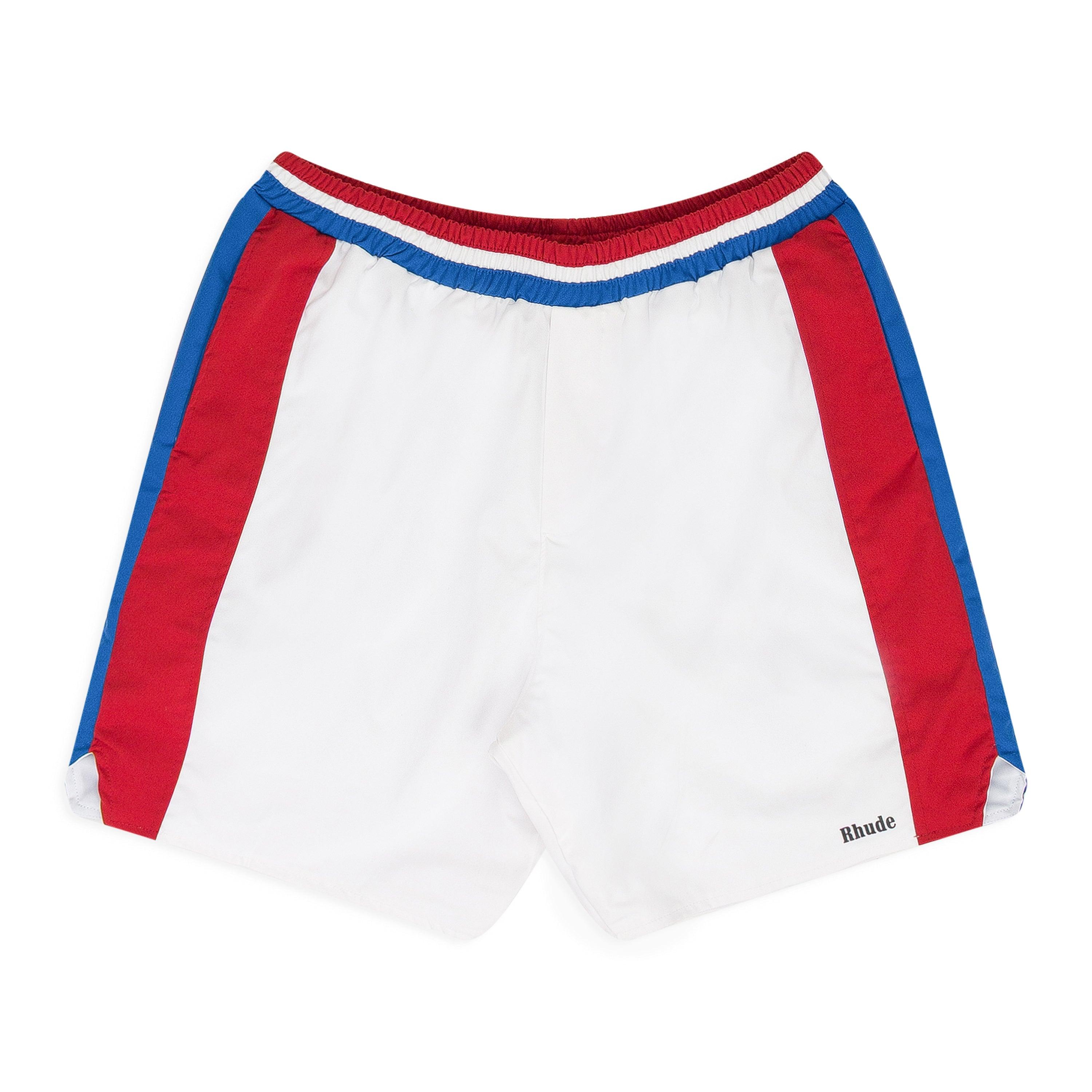 WHITE CHEVRON TRACK SHORTS by RHUDE WHITE CHEVRON TRACK SHORTS by RHUDE