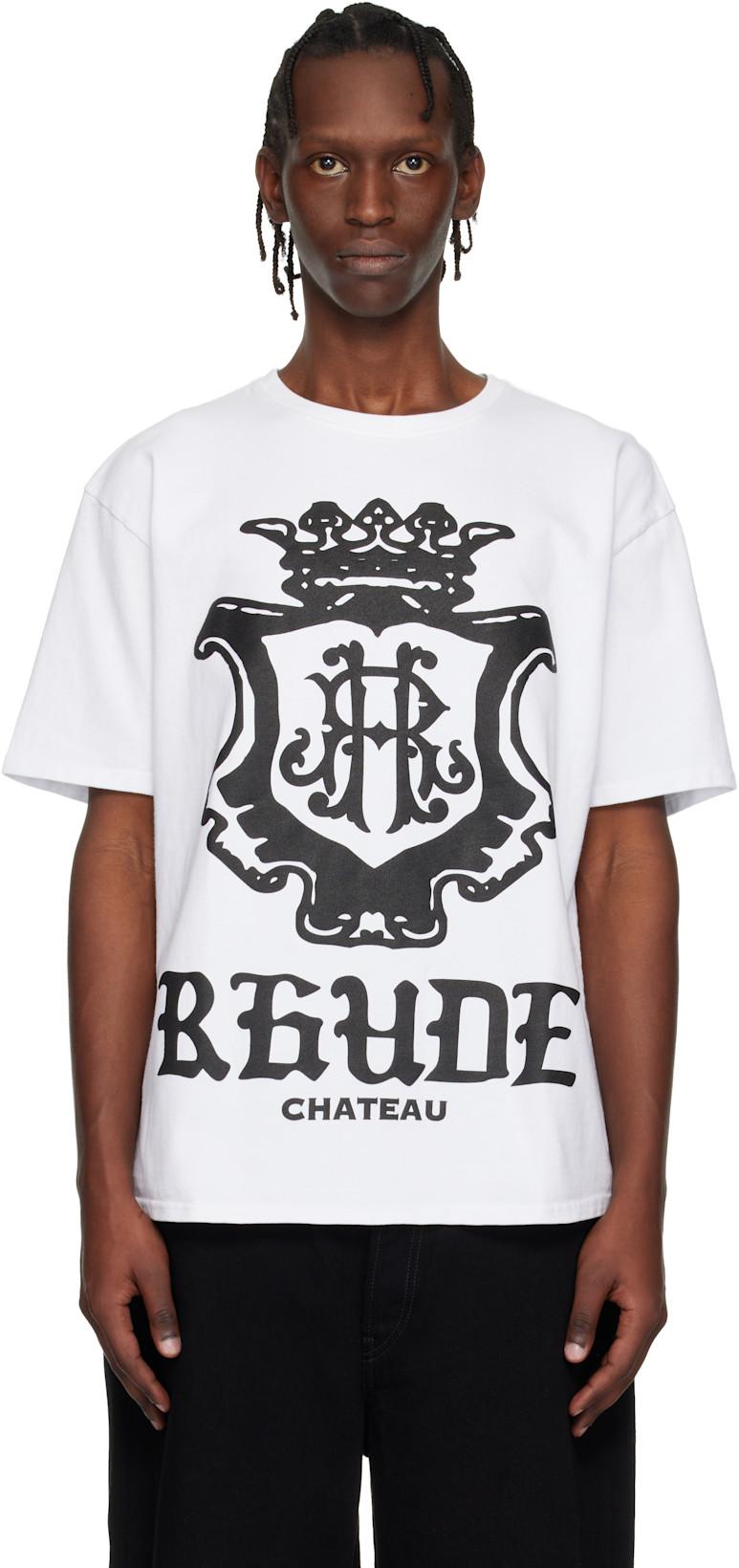 White Oversized Chateau Crest T-shirt by RHUDE
