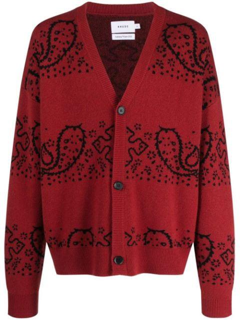 bandana-jacquard cardigan by RHUDE