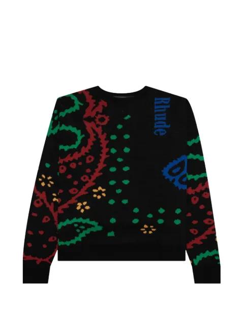 bandana knit crewneck sweater by RHUDE
