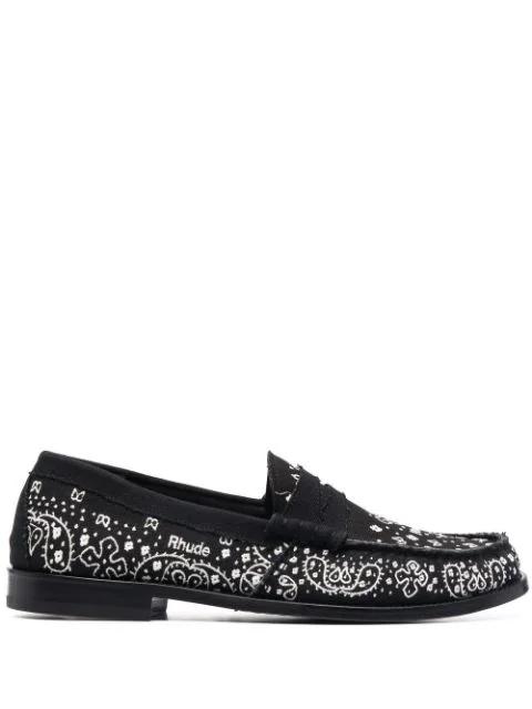 bandana-print raw-cut loafers by RHUDE