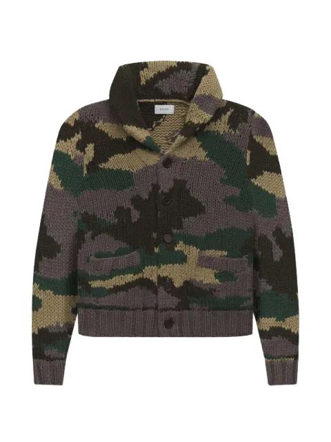 camouflage-pattern chunky-knit cardigan by RHUDE