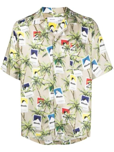 cigarette-print silk shirt by RHUDE