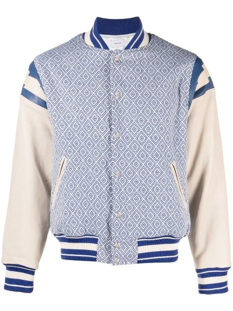 diamond-jacquard baseball jacket by RHUDE