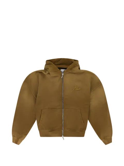 embroidered-logo zip-up hoodie by RHUDE