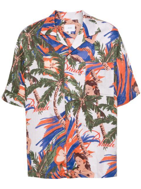 floral-print linen shirt by RHUDE