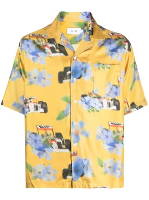 floral-print silk shirt by RHUDE