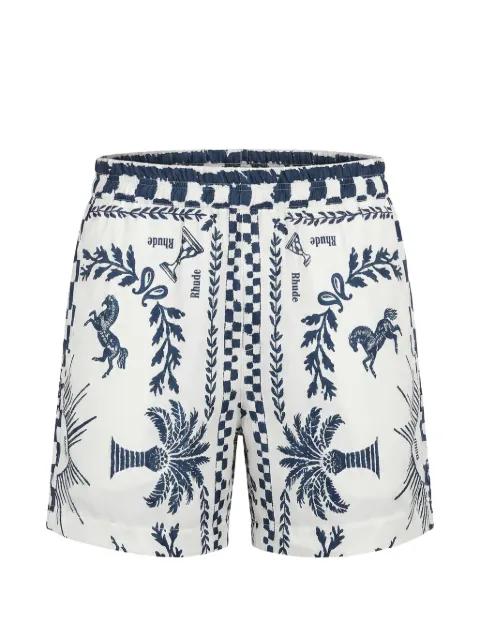 graphic-print drawstring shorts by RHUDE