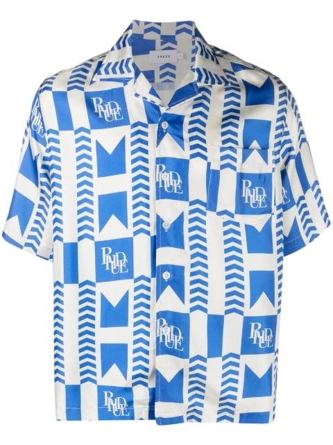 graphic-print silk shirt by RHUDE