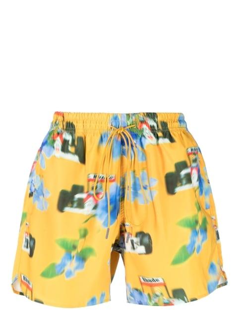 graphic-print swimming shorts by RHUDE