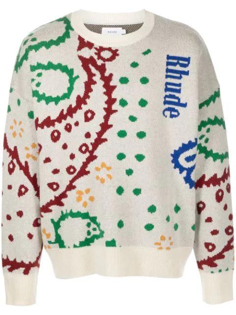 intarsia knit sweater by RHUDE