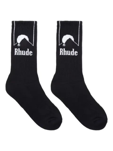 intarsia-logo socks by RHUDE