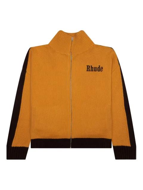 knitted panelled track jacket by RHUDE
