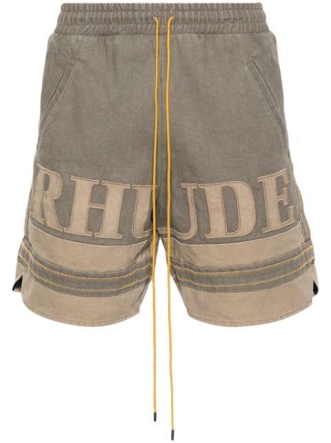 logo-appliqué cotton shorts by RHUDE