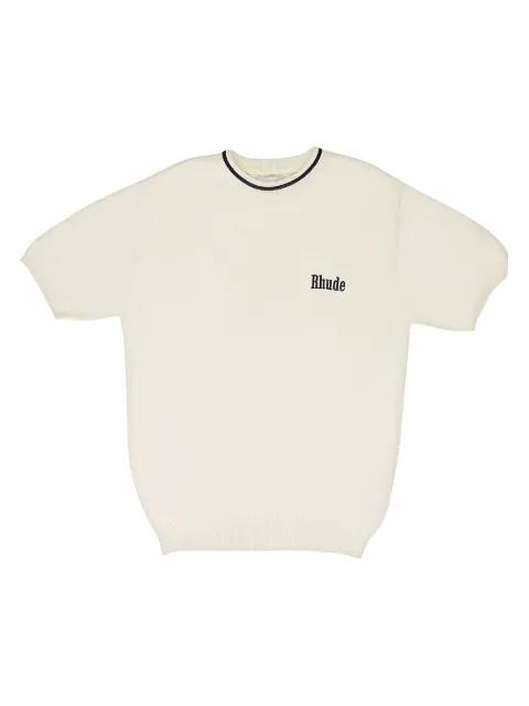 logo-detail ribbed-knit T-shirt by RHUDE
