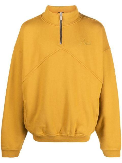 logo-emboridered quarter-zip sweatshirt by RHUDE