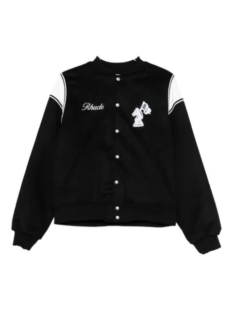 logo-embroidered bomber jacket by RHUDE logo-embroidered bomber jacket by RHUDE